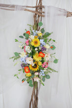 Load image into Gallery viewer, Wildflowers Wedding -  Wedding Swag Flowers for Arch, Boho Flower Arch for Wedding, Wedding Backdrop, Made with Artificial Wildflowers, Ranunculus,Sunflowers, Jasmine,Poppy, Dahlia, Daisy
