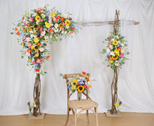 Load image into Gallery viewer, Wildflowers Wedding -  Wedding Swag Flowers for Arch, Boho Flower Arch for Wedding, Wedding Backdrop, Made with Artificial Wildflowers, Ranunculus,Sunflowers, Jasmine,Poppy, Dahlia, Daisy
