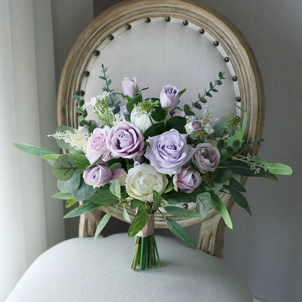 Free-Form Bridal Bouquet in Lavender and Lilac, Fairytale-like Charm Wedding Bouquet