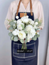 Load image into Gallery viewer, Free-Form Bridal Bouquet in White &amp; Sage, Romantic Wedding Bouquet
