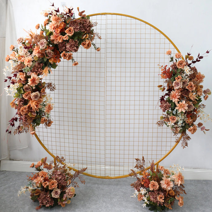 Wedding Garland Flowers in Terracotta & Rust Orange, Fall Ceremony Backdrop Décor