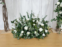 Load image into Gallery viewer, White and Forest Green - Large Wedding Swag Flowers for Arch, Boho Flower Arch for Wedding, Wedding Backdrop, Classic White Wedding Flower Decoration
