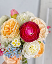 Load image into Gallery viewer, Spring Color - Boho Bridal Bouquet,Bridesmaid Bouquet, Made with Artificial Wildflowers, Ranunculus, Daisy, Austin Rose, Wax Flowers, Baby&#39;s Breath
