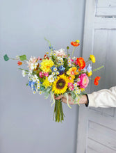 Load image into Gallery viewer, Wildflowers Wedding - Boho Bridal Bouquet,Bridesmaid Bouquet, Made with Artificial Wildflowers, Ranunculus,Sunflowers, Jasmine,Poppy, Dahlia, Daisy
