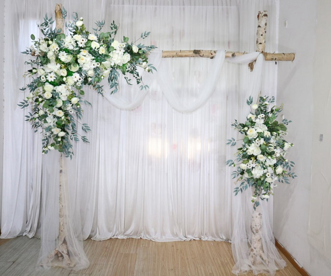 White and Sage - Wedding Swag Flowers for Arch, Wedding Backdrop