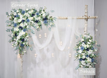 Load image into Gallery viewer, Dusty Blue and Navy Blue - Wedding Swag Flowers for Arch, Wedding Backdrop
