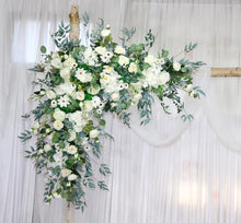 Load image into Gallery viewer, White and Sage - Wedding Swag Flowers for Arch, Wedding Backdrop
