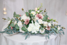 Load image into Gallery viewer, Dusty Rose and White - Wedding Swag Flowers for Arch, Wedding Backdrop
