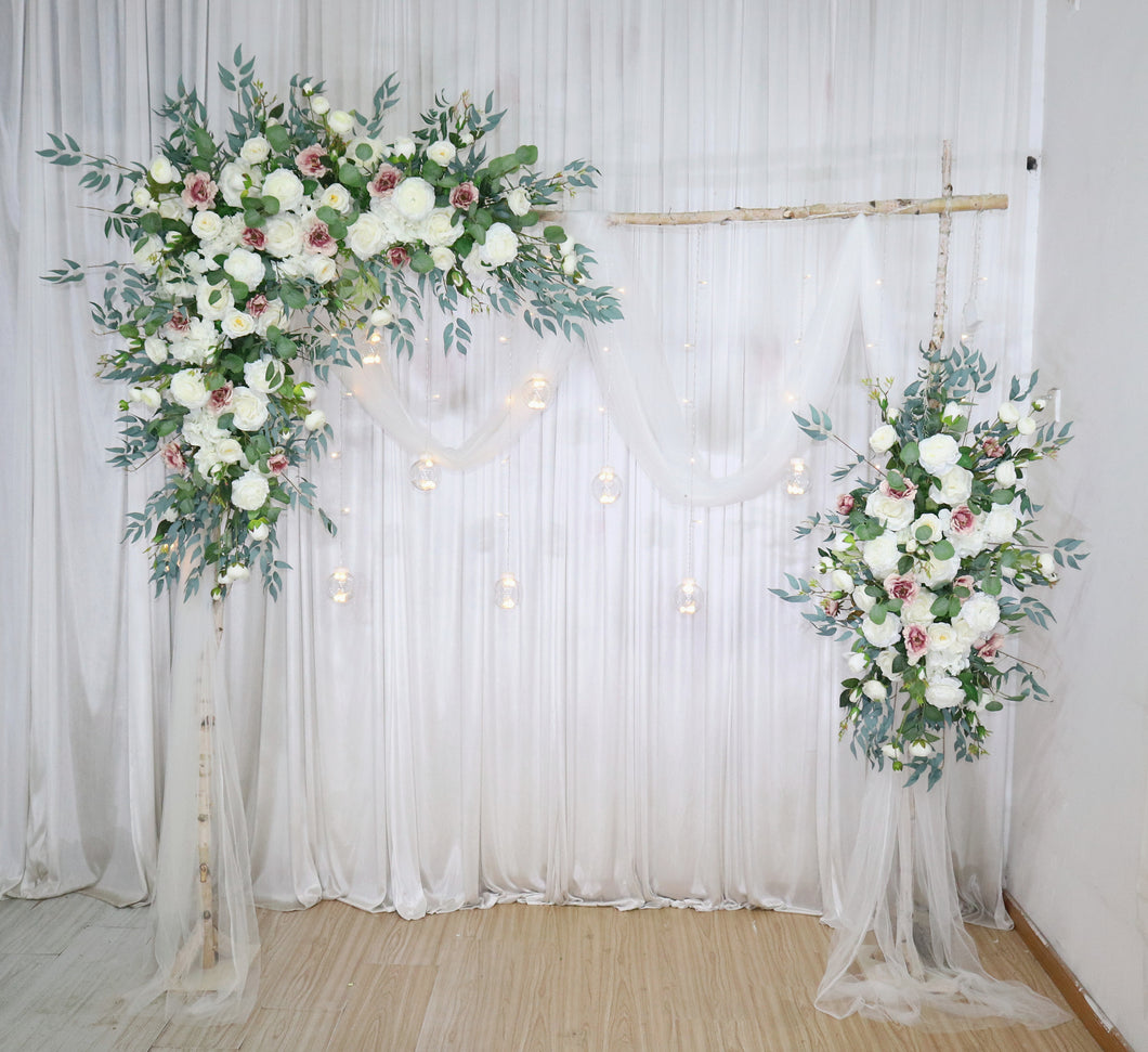 Dusty Rose and White - Wedding Swag Flowers for Arch, Wedding Backdrop