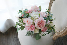 Load image into Gallery viewer, Blush and White - Wedding Bridal Bouquet, Made with Artificial Roses, Peonies and Hydrangeas
