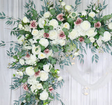 Load image into Gallery viewer, Dusty Rose and White - Wedding Swag Flowers for Arch, Wedding Backdrop
