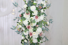 Load image into Gallery viewer, Dusty Rose and White - Wedding Swag Flowers for Arch, Wedding Backdrop
