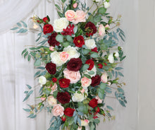 Load image into Gallery viewer, Burgundy and Blush - Wedding Swag Flowers for Arch, Wedding Backdrop
