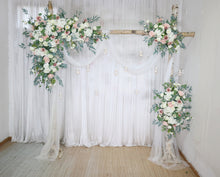 Load image into Gallery viewer, Dusty Pink, Blush and White - Wedding Swag Flowers for Arch, Wedding Backdrop
