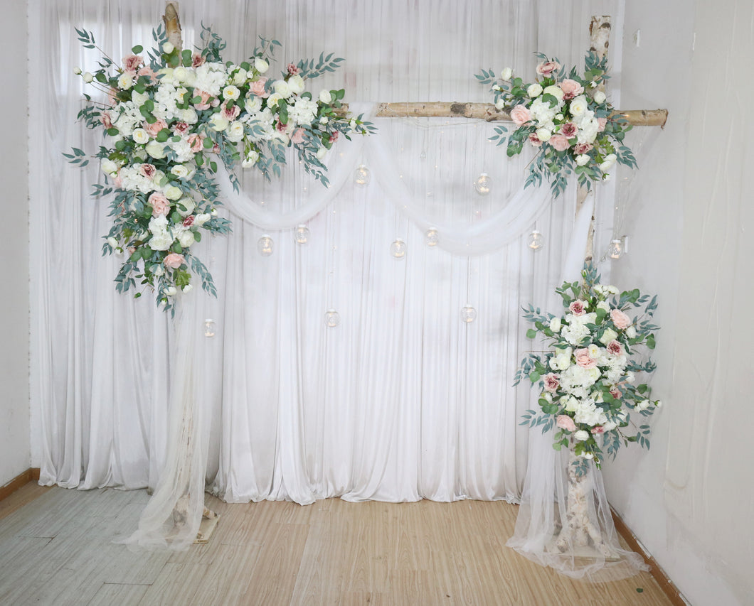 Dusty Pink, Blush and White - Wedding Swag Flowers for Arch, Wedding Backdrop