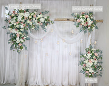 Load image into Gallery viewer, Dusty Pink, Blush and White - Wedding Swag Flowers for Arch, Wedding Backdrop
