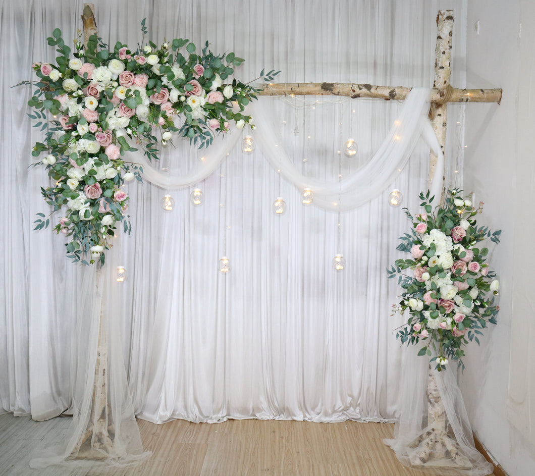 Dusty Pink and White - Wedding Swag Flowers for Arch, Wedding Backdrop