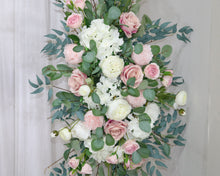 Load image into Gallery viewer, Dusty Pink and White - Wedding Swag Flowers for Arch, Wedding Backdrop
