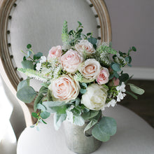 Load image into Gallery viewer, Blush and Peach - Wedding Bouquet, Made with Artificial Roses and Peonies
