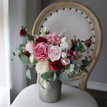 Load image into Gallery viewer, Burgundy, Mauve and Dusty Pink - Wedding Bridal Bouquet, Made with Artificial Roses, Peonies and Hydrangeas
