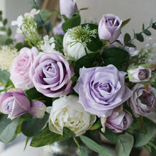 Load image into Gallery viewer, Lavender and Lilac - Wedding Bouquet, Made with Artificial Roses and Peonies
