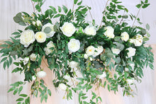 Load image into Gallery viewer, White and Forest Green - Wedding Arch Central Garland, Wedding Backdrop
