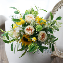 Load image into Gallery viewer, Sunflower Wedding Bridal Bouquet, Made with Artificial Sunflowers, Wild Flowers and Roses
