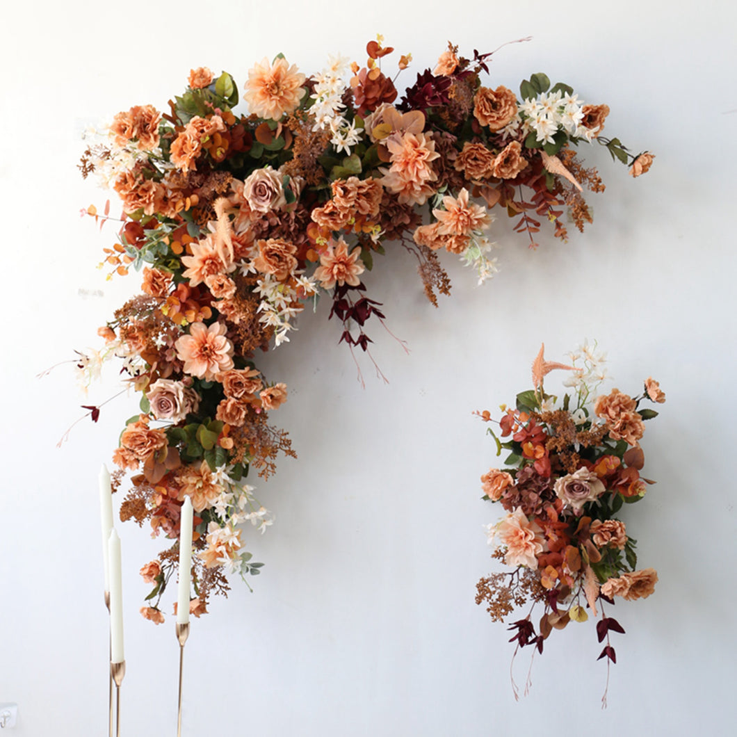 Terracotta and Rust Orange - Autumn Wedding Swag Flowers for Arch, Wedding Backdrop