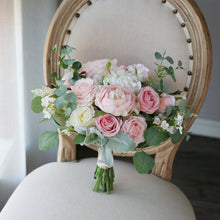 Load image into Gallery viewer, Blush and White - Wedding Bridal Bouquet, Made with Artificial Roses, Peonies and Hydrangeas
